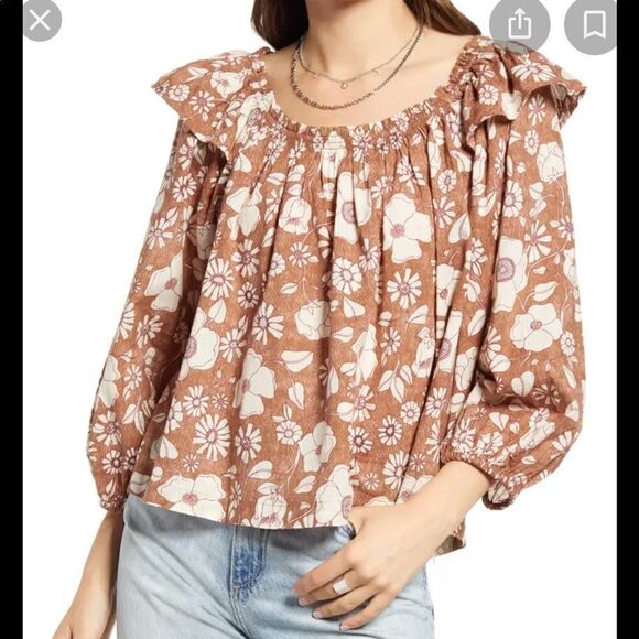 Free People Miss Daisy Printed Top XS sample - Picture 2 of 6